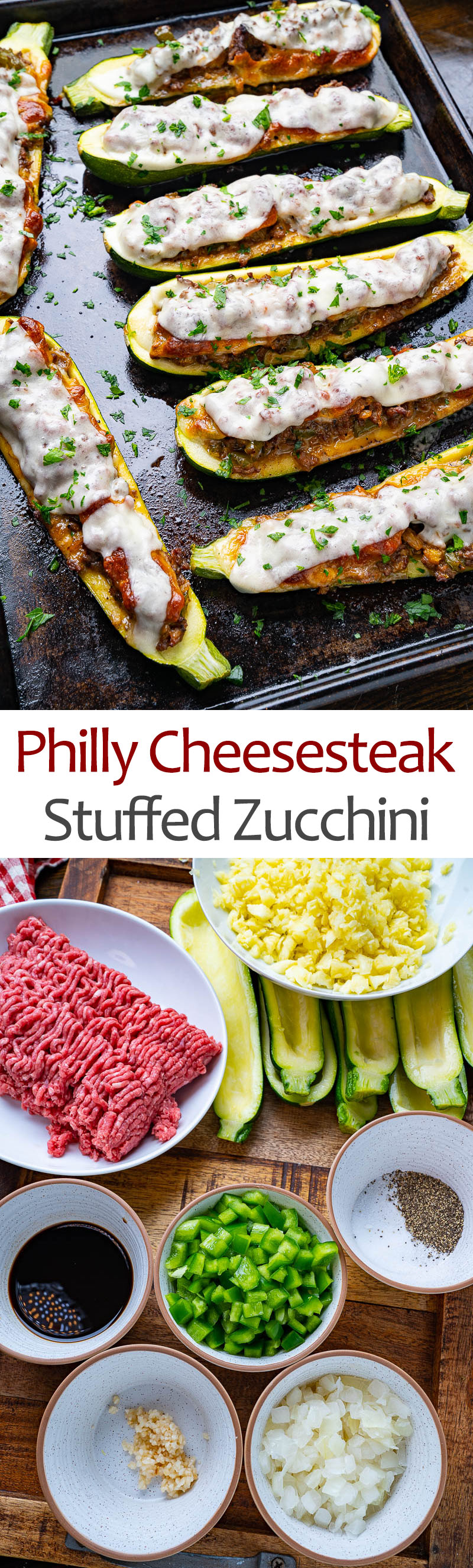 Philly Cheesesteak Stuffed Zucchini Philly Cheesesteak Stuffed Zucchini