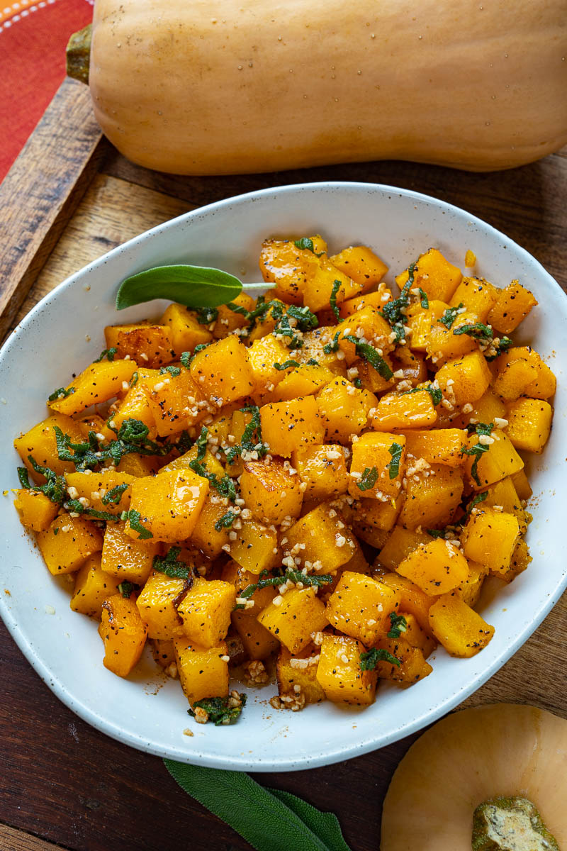 Browned Butter and Sage Roasted Butternut Squash Browned Butter and Sage Roasted Butternut Squash