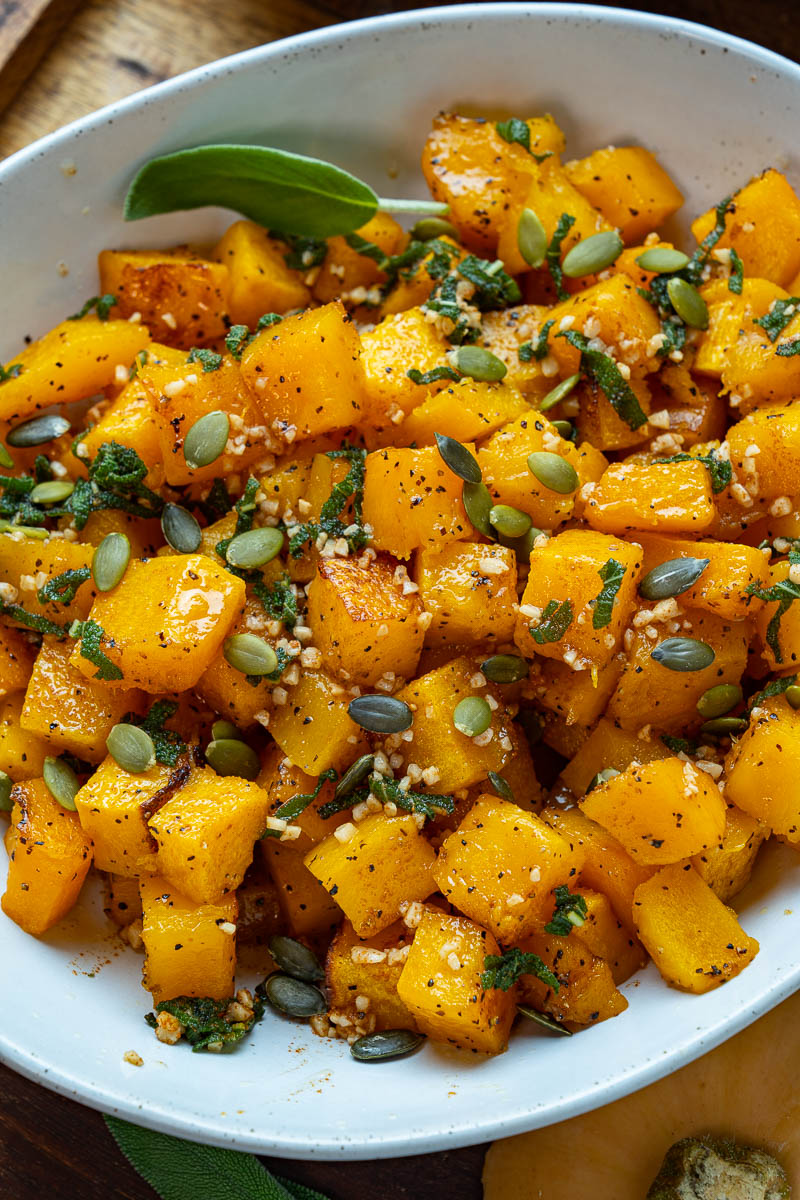 Browned Butter and Sage Roasted Butternut Squash Browned Butter and Sage Roasted Butternut Squash