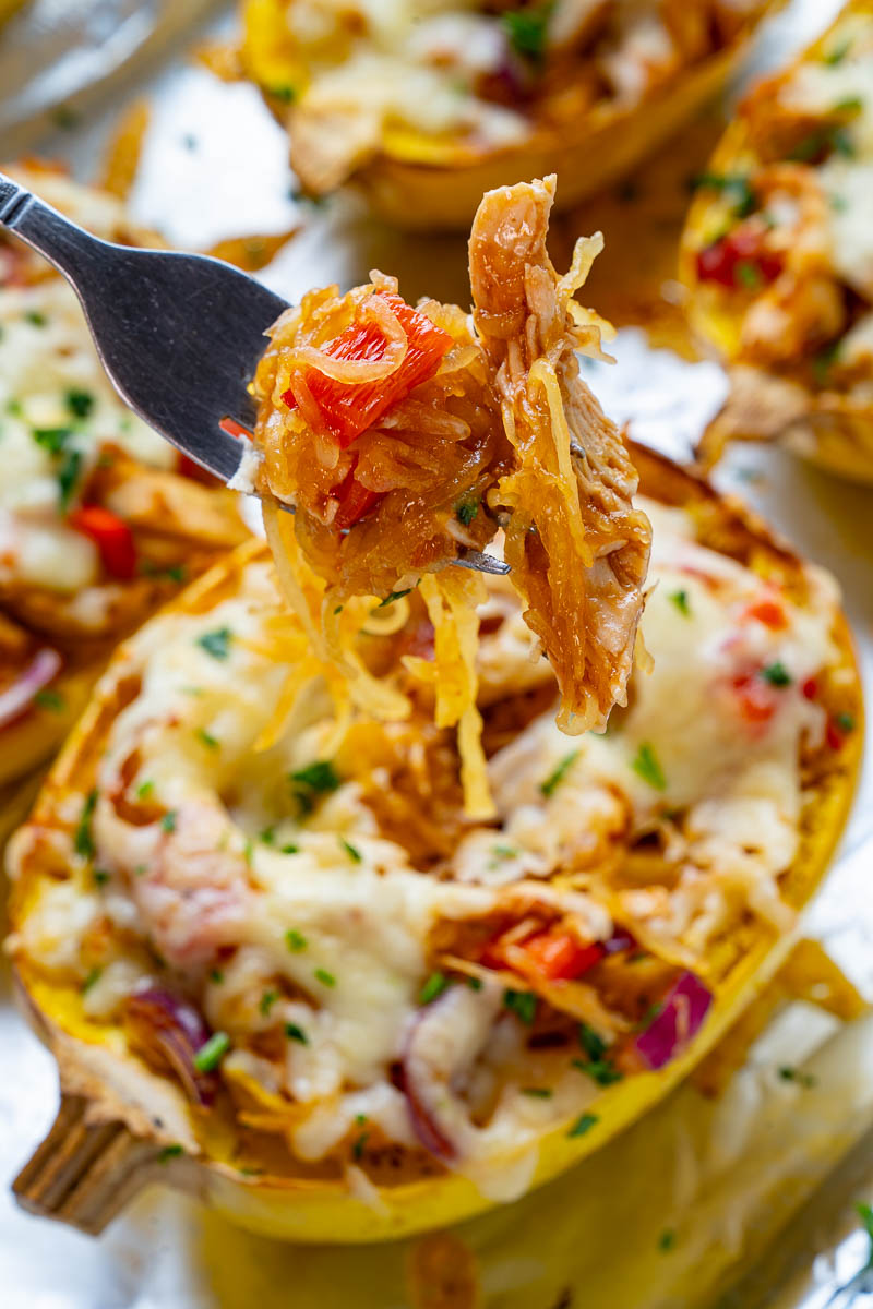 BBQ Chicken Stuffed Spaghetti Squash BBQ Chicken Stuffed Spaghetti Squash