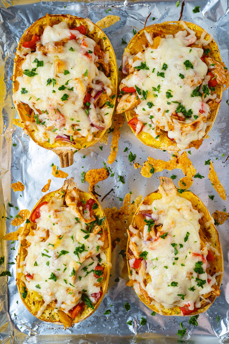 BBQ Chicken Stuffed Spaghetti Squash BBQ Chicken Stuffed Spaghetti Squash