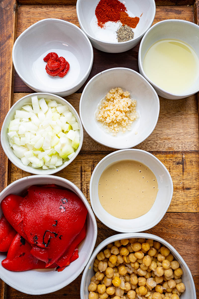 Creamy Roasted Red Pepper Chickpea Soup with Tahini and Feta Creamy Roasted Red Pepper Chickpea Soup with Tahini and Feta