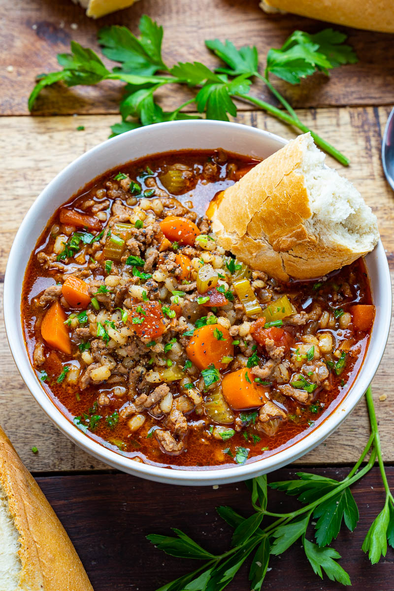 Ground Beef and Barley Soup - Closet Cooking A quick and easy ground beef version of beef and barley soup wi Ground Beef and Barley Soup - Closet Cooking A quick and easy ground beef version of beef and barley soup wi