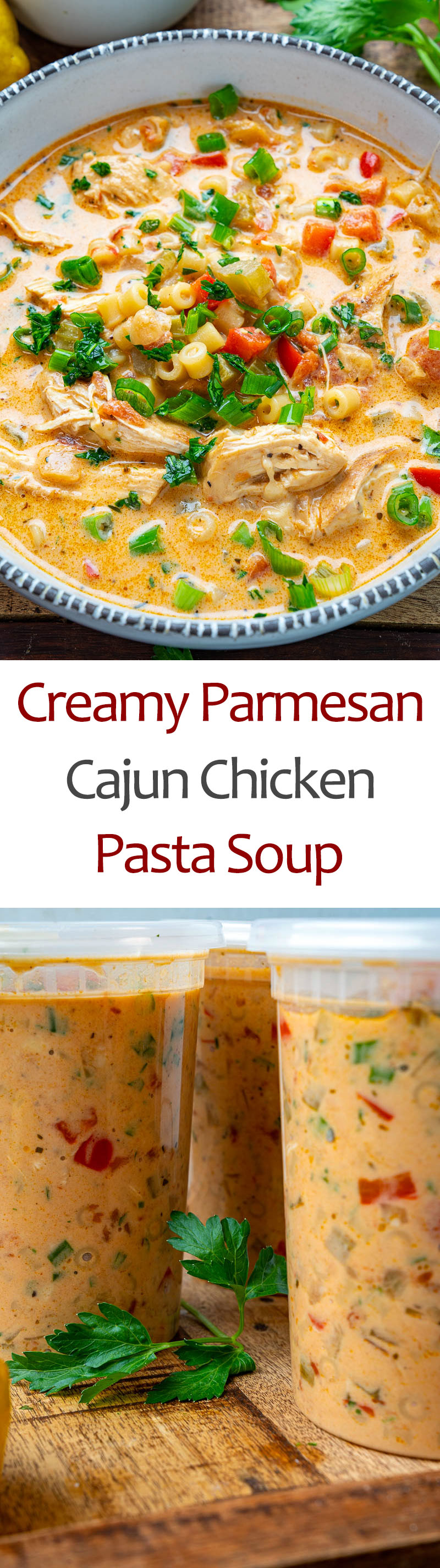 Creamy Parmesan Cajun Chicken Pasta Soup Creamy Parmesan Cajun Chicken Pasta Soup
