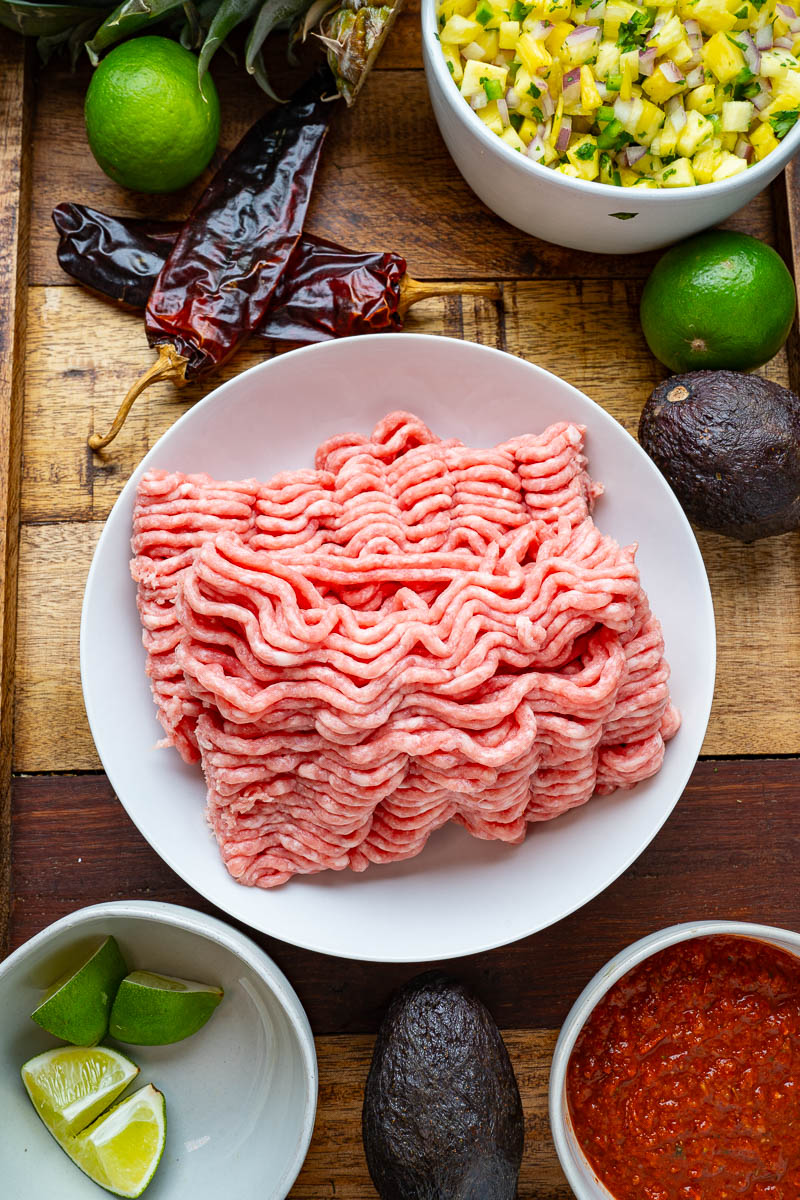 Ground Pork al Pastor Tacos with Pineapple Salsa Ground Pork al Pastor Tacos with Pineapple Salsa