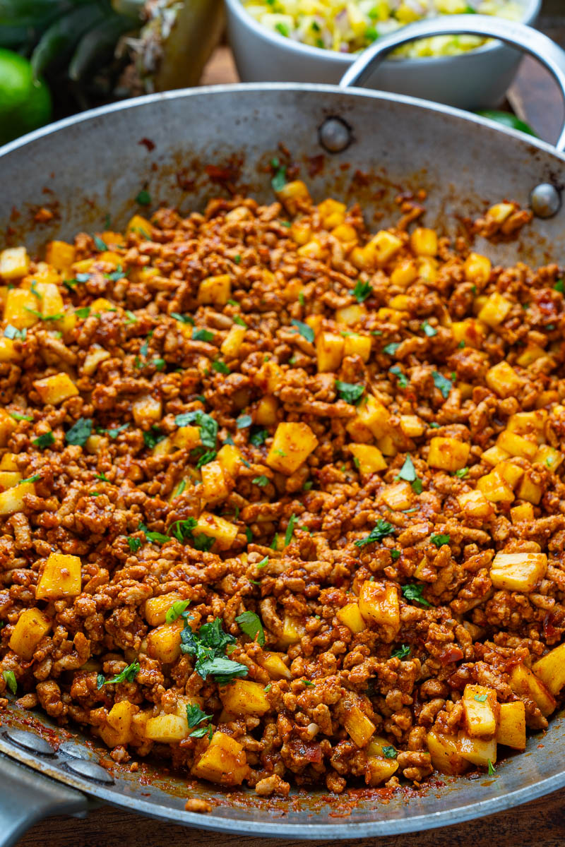 Ground Pork al Pastor Tacos with Pineapple Salsa Ground Pork al Pastor Tacos with Pineapple Salsa