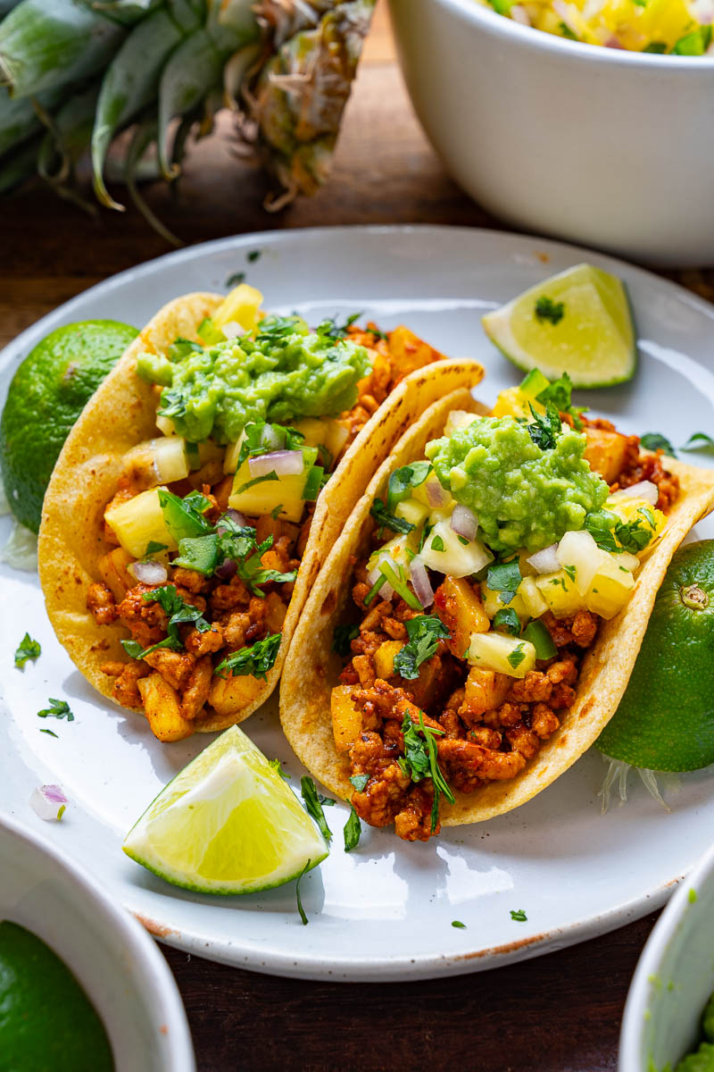 Ground Pork al Pastor Tacos with Pineapple Salsa Ground Pork al Pastor Tacos with Pineapple Salsa