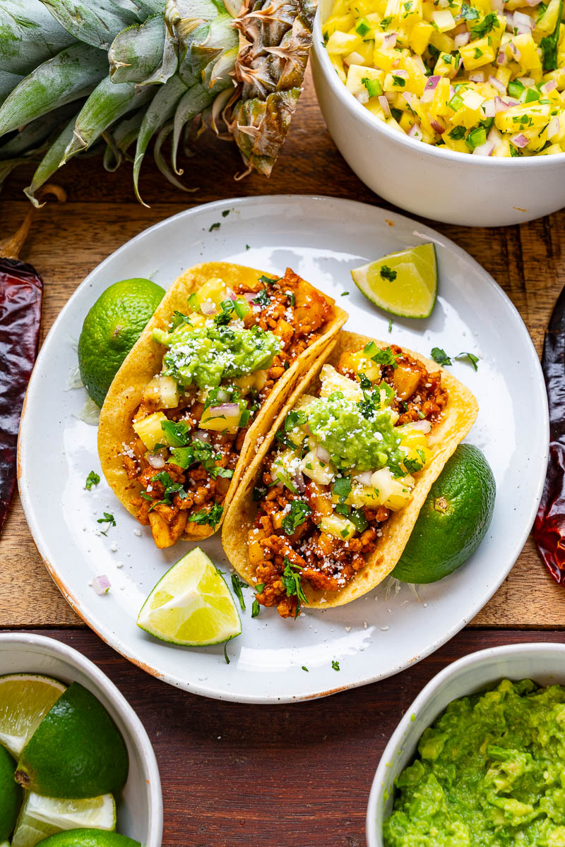 Ground Pork al Pastor Tacos with Pineapple Salsa