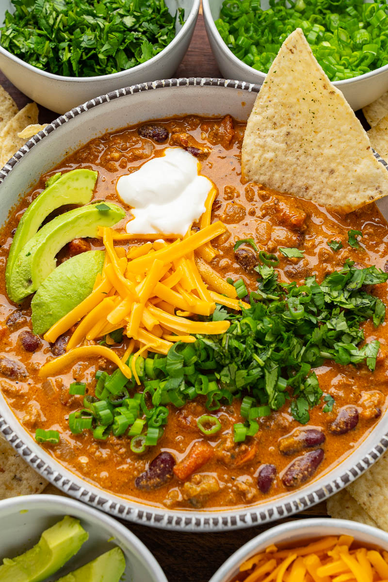 Queso Beef and Bean Chili