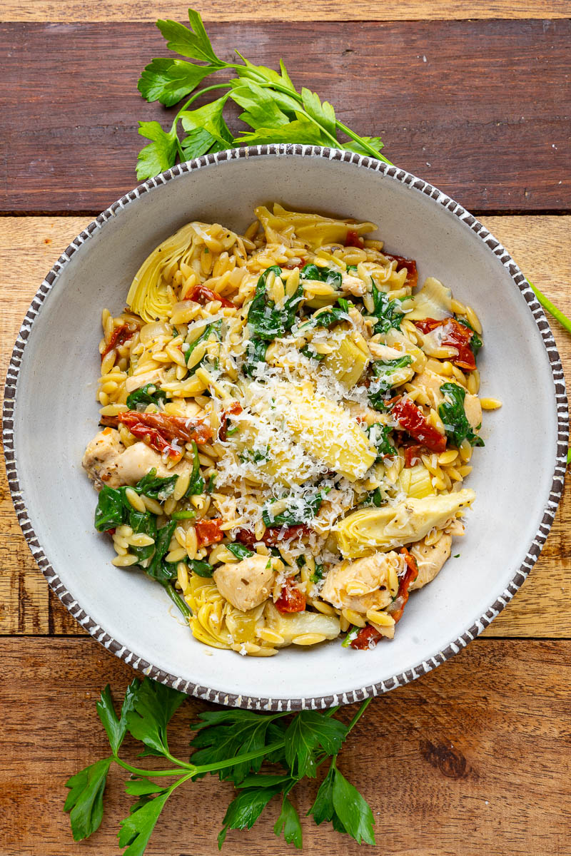 Spinach and Artichoke Chicken Orzo Spinach and Artichoke Chicken Orzo