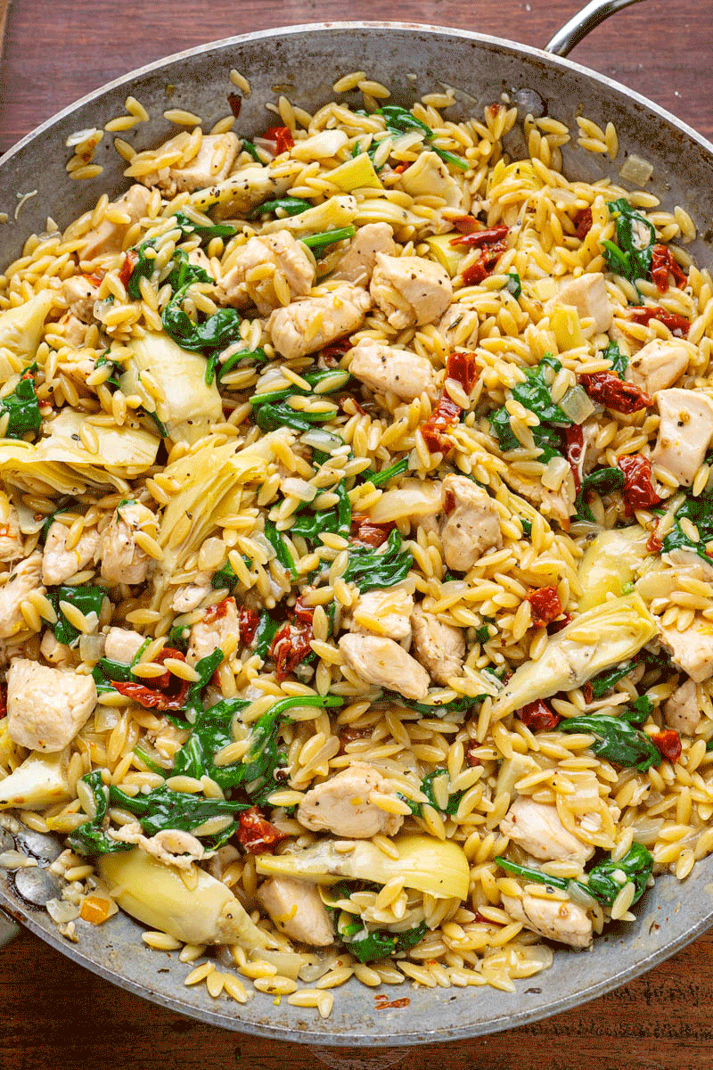 Spinach and Artichoke Chicken Orzo Spinach and Artichoke Chicken Orzo