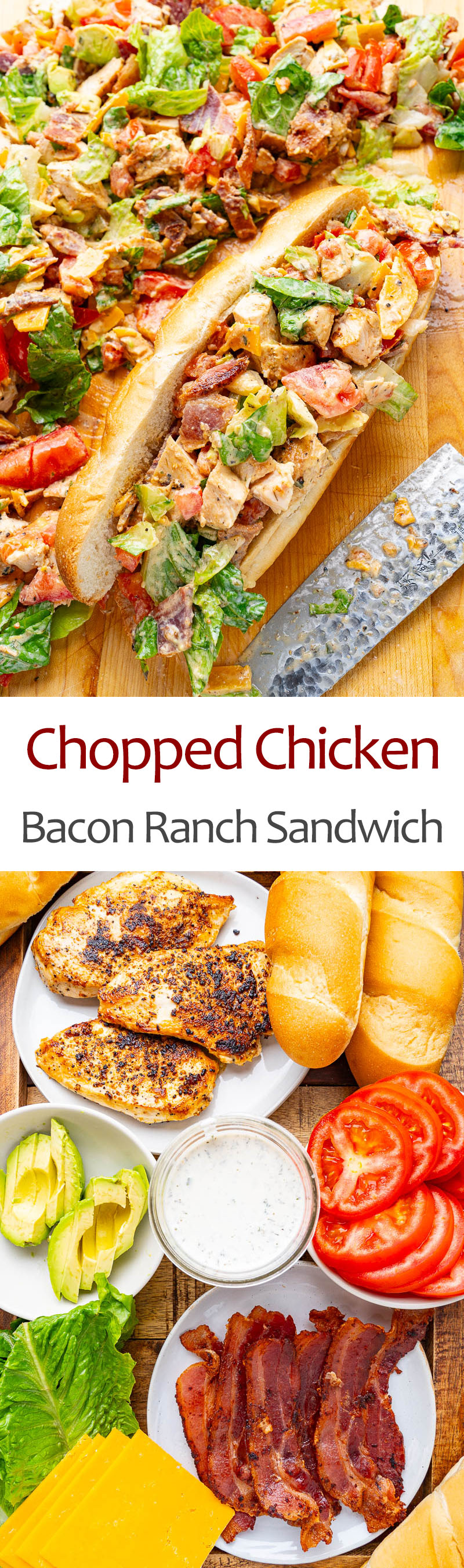Chopped Chicken Bacon Ranch Sandwich Chopped Chicken Bacon Ranch Sandwich