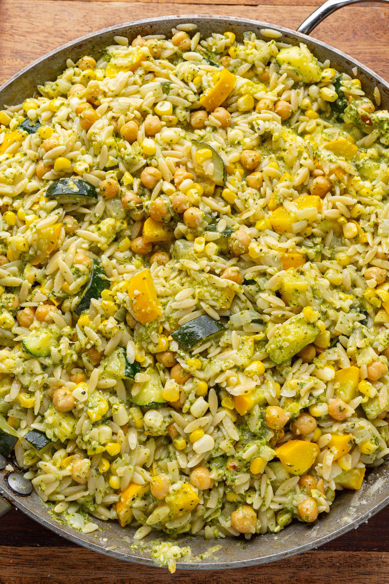 Zucchini and Corn Pesto Orzo Zucchini and Corn Pesto Orzo