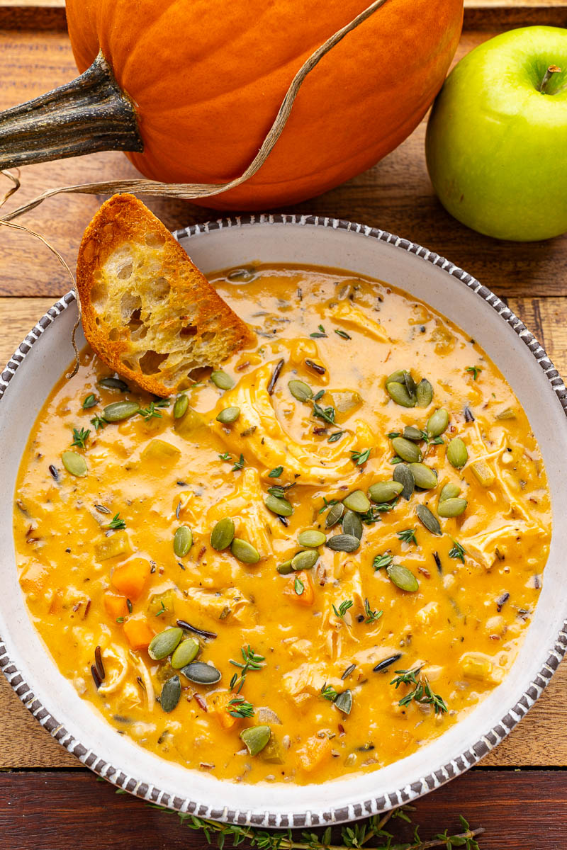 Pumpkin and Turkey Wild Rice Soup Pumpkin and Turkey Wild Rice Soup