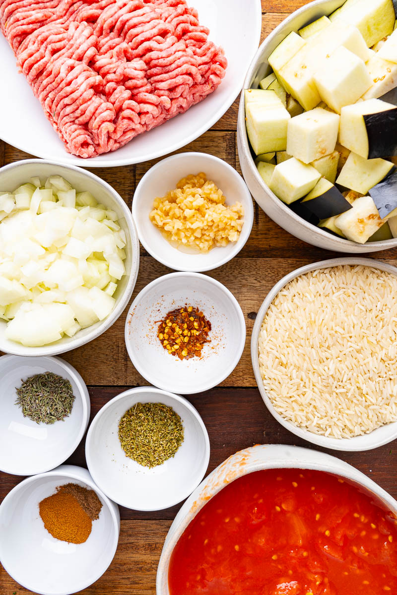 Greek Style Beef and Eggplant Rice (aka Moussaka Rice) Greek Style Beef and Eggplant Rice (aka Moussaka Rice)