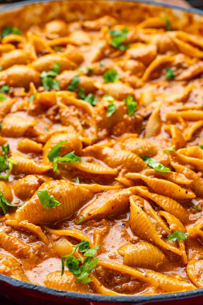 One-Pan Cheesy Beef Enchilada Pasta One-Pan Cheesy Beef Enchilada Pasta