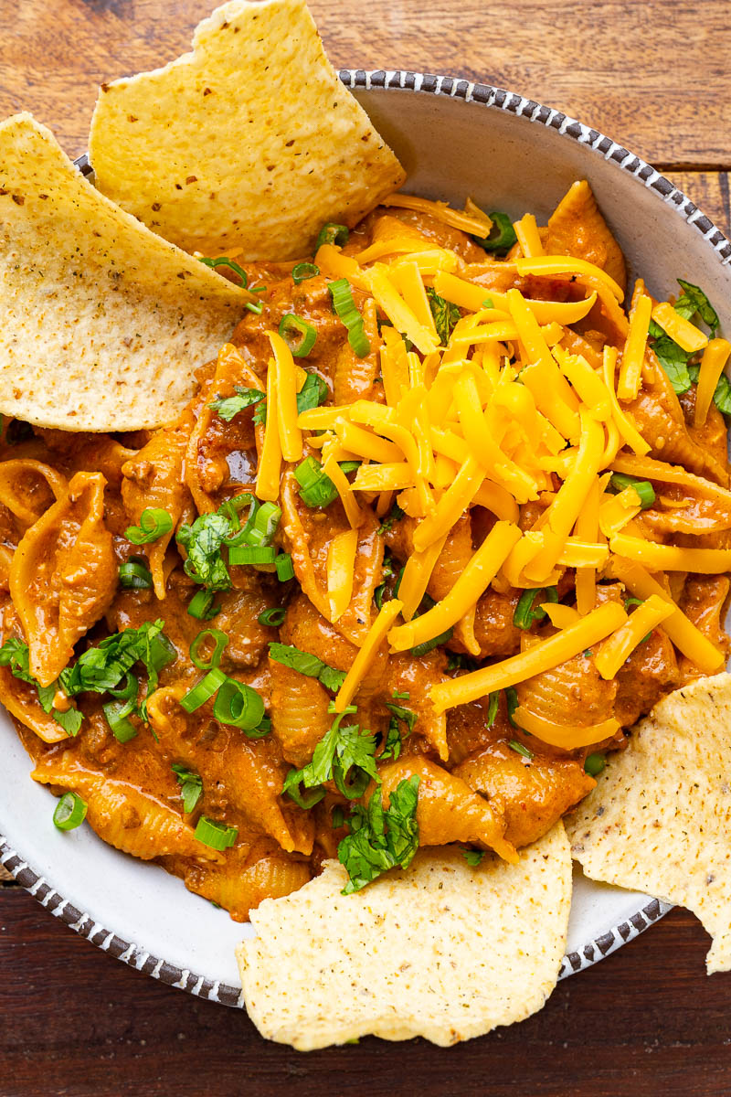 One-Pan Cheesy Beef Enchilada Pasta One-Pan Cheesy Beef Enchilada Pasta