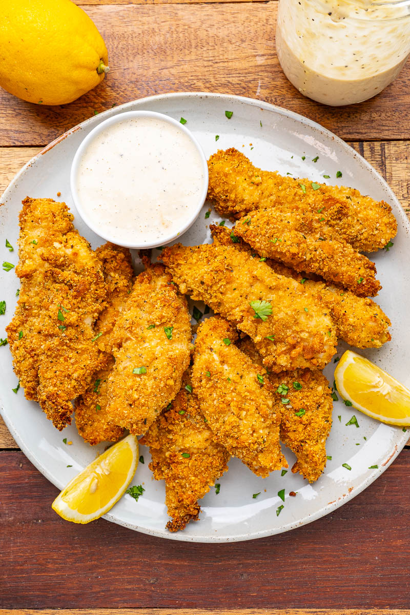 Crispy Baked Caesar Chicken Strips Crispy Baked Caesar Chicken Strips