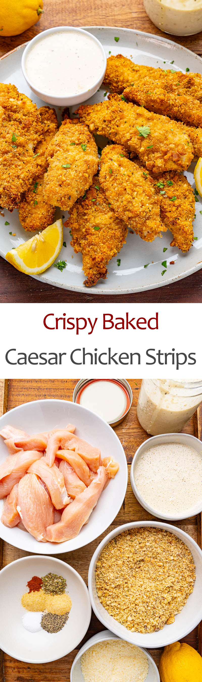 Crispy Baked Caesar Chicken Strips Crispy Baked Caesar Chicken Strips