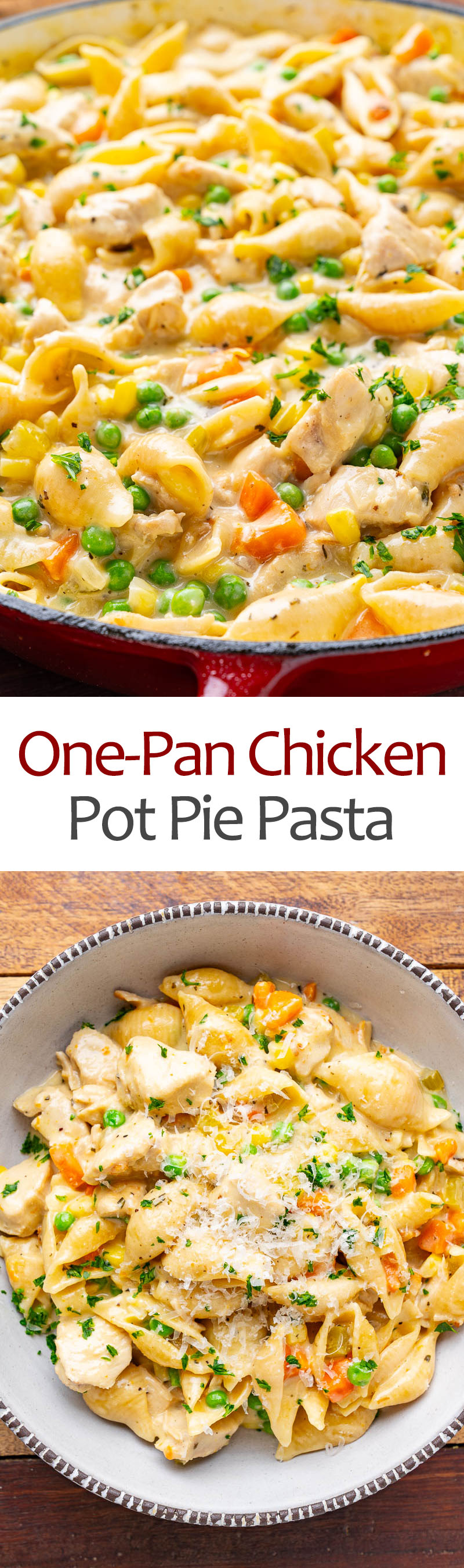 One-Pan Creamy Chicken Pot Pie Pasta One-Pan Creamy Chicken Pot Pie Pasta