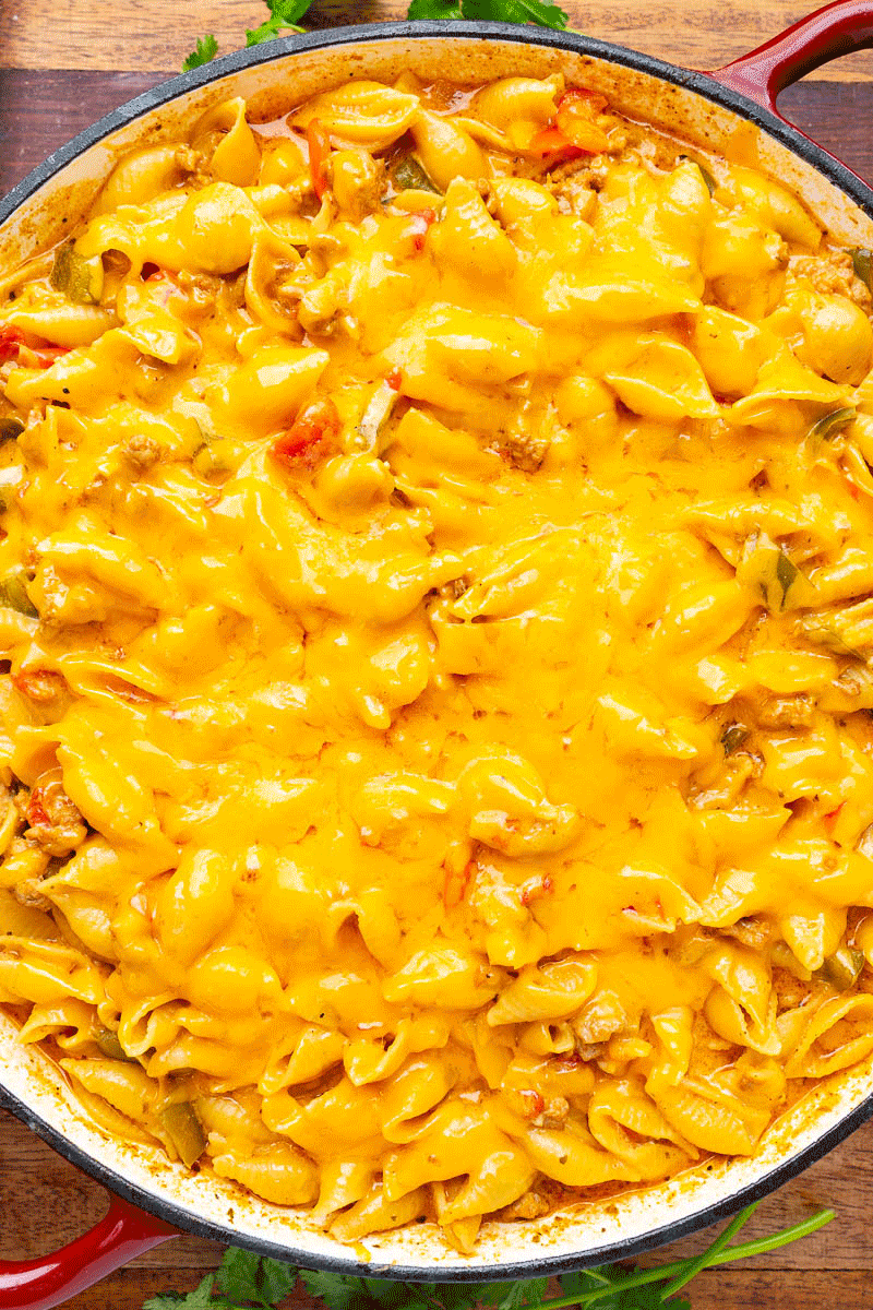 Cheesy Ground Chicken Fajita Pasta Cheesy Ground Chicken Fajita Pasta
