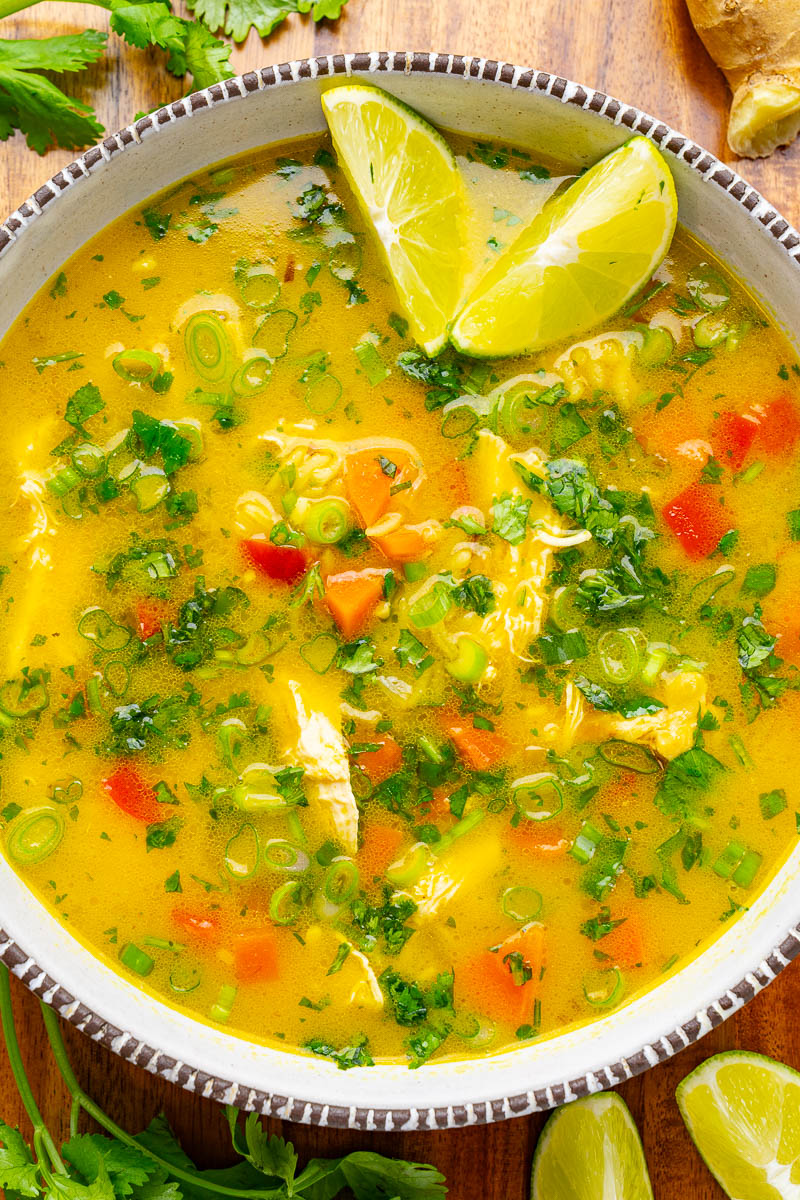 Cilantro Lime Chicken and Rice Soup