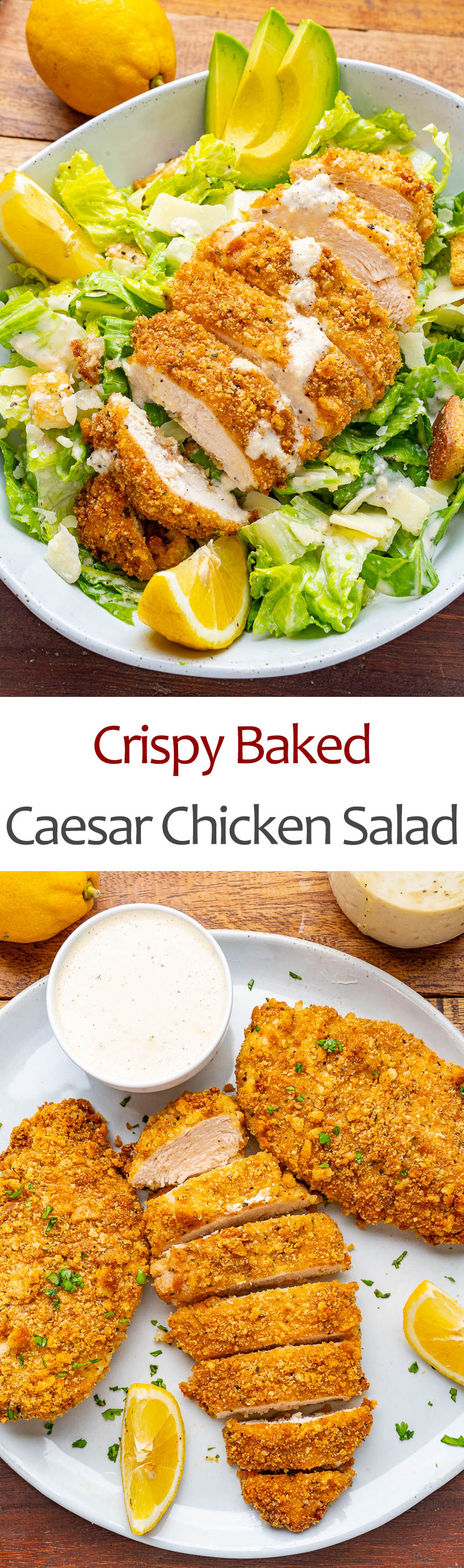 Crispy Baked Caesar Chicken Salad Crispy Baked Caesar Chicken Salad