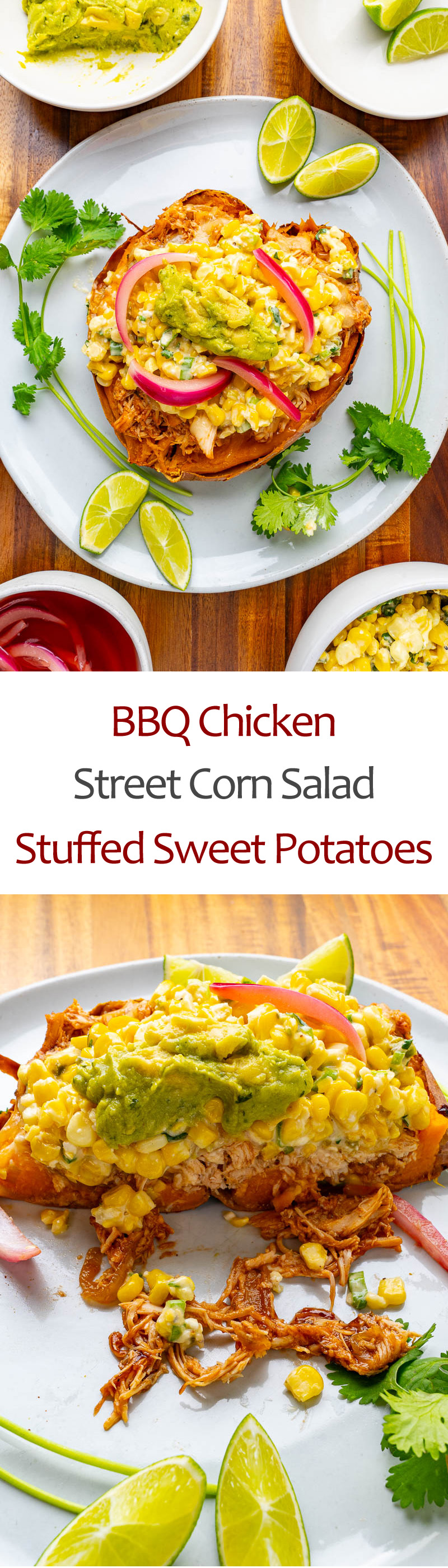 BBQ Chicken and Mexican Street Corn Salad Stuffed Sweet Potatoes BBQ Chicken and Mexican Street Corn Salad Stuffed Sweet Potatoes