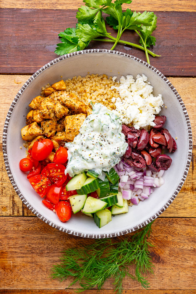 Greek Chicken Quinoa Bowls Greek Chicken Quinoa Bowls