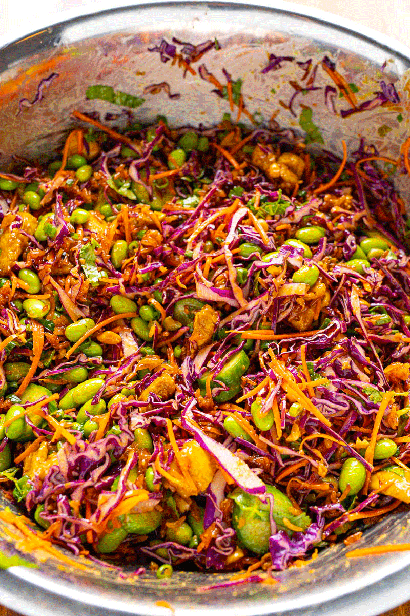 Crunchy Chicken Satay Salad with Crispy Chili Rice and Peanut Dressing Crunchy Chicken Satay Salad with Crispy Chili Rice and Peanut Dressing