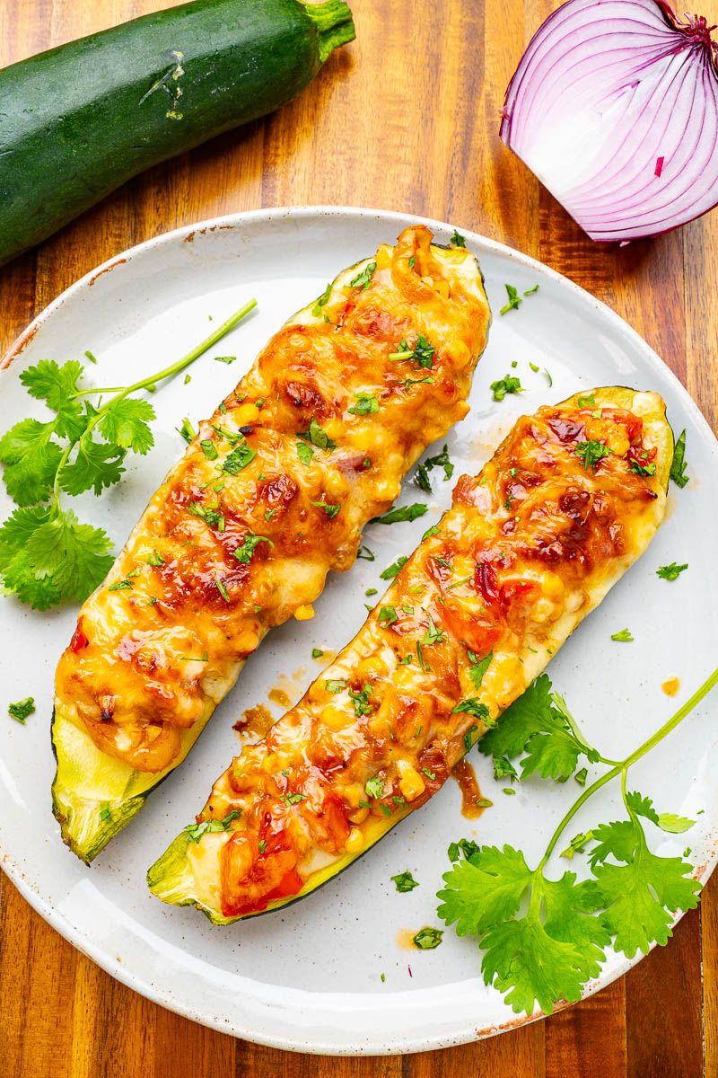 BBQ Chicken Stuffed Zucchini BBQ Chicken Stuffed Zucchini