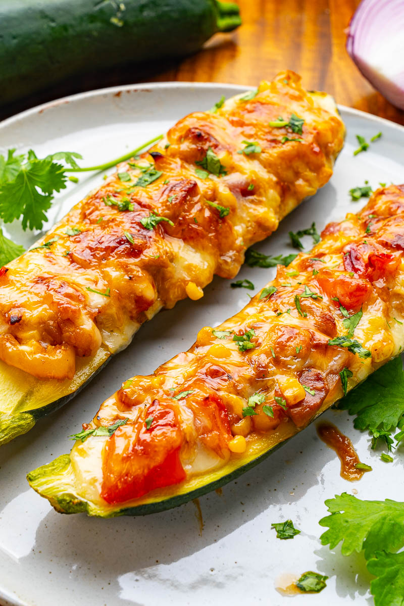 BBQ Chicken Stuffed Zucchini BBQ Chicken Stuffed Zucchini