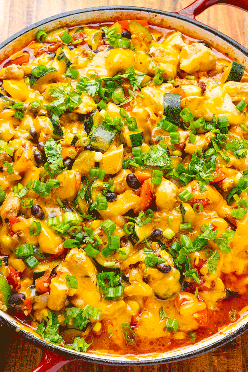 Mexican Style Skillet Chicken and Zucchini Mexican Style Skillet Chicken and Zucchini