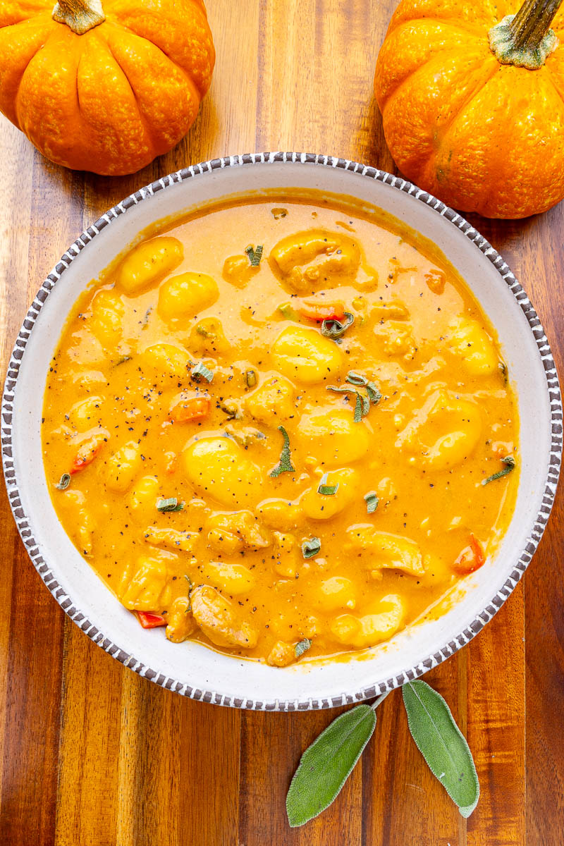 Chicken and Gnocchi in Creamy Pumpkin Sauce