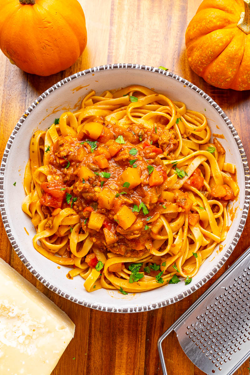 Pumpkin Bolognese Tagliatelle Pumpkin Bolognese Tagliatelle