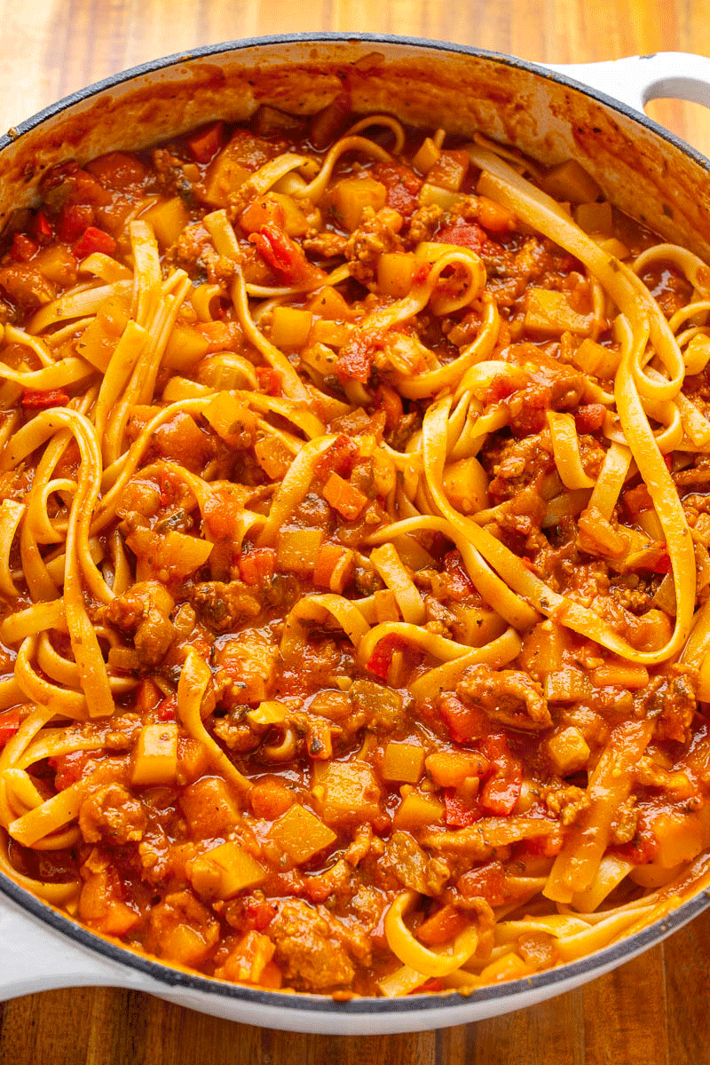 Pumpkin Bolognese Tagliatelle Pumpkin Bolognese Tagliatelle