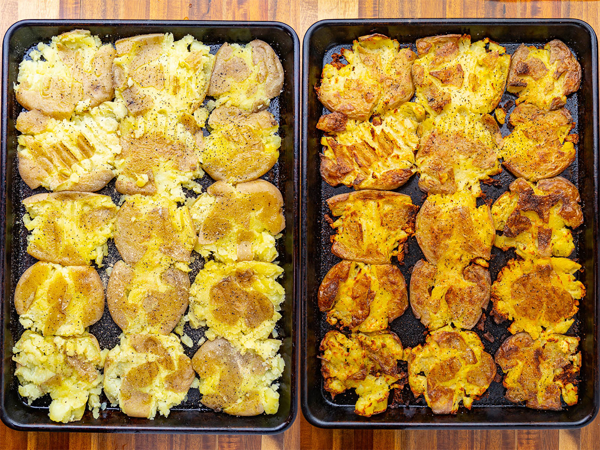 Crispy Smashed Potatoes with Garlic and Sage Brown Butter Crispy Smashed Potatoes with Garlic and Sage Brown Butter