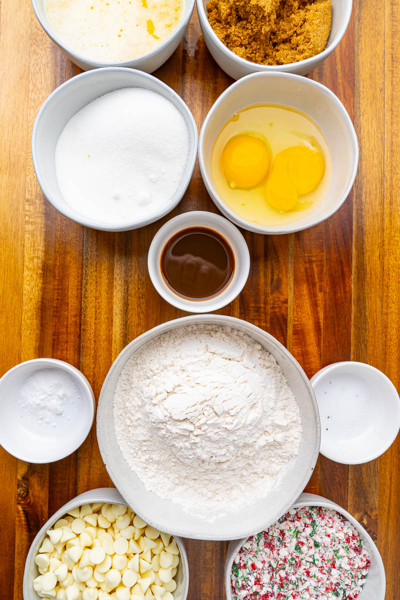 Candy Cane White Chocolate Chip Blondies Candy Cane White Chocolate Chip Blondies