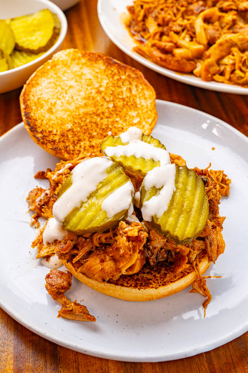 Slow Cooker Nashville Hot Chicken Sandwiches
