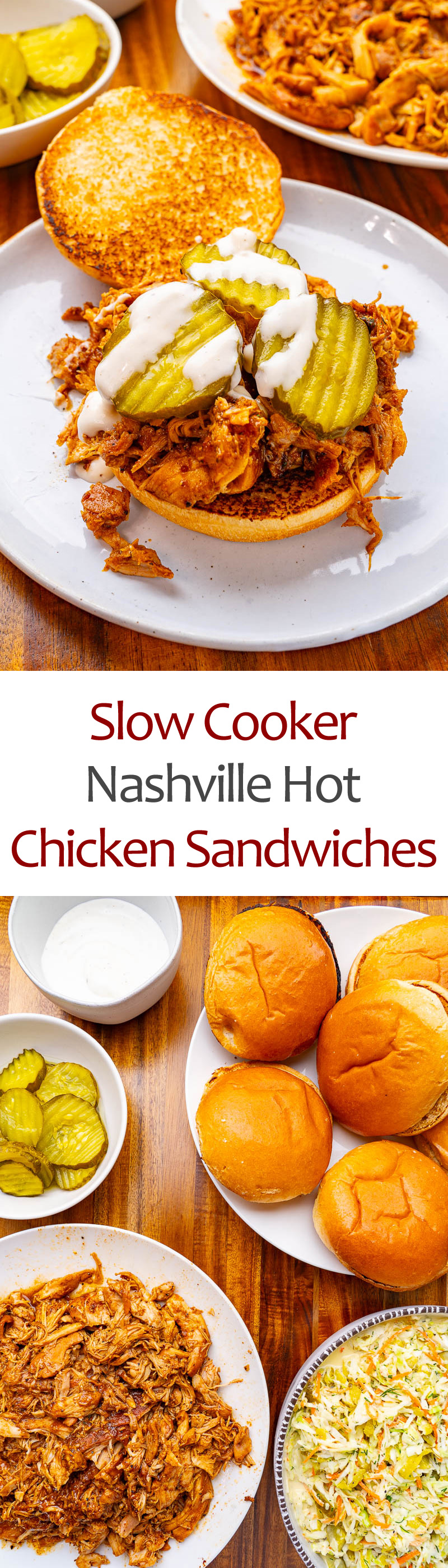 Slow Cooker Nashville Hot Chicken Sandwiches Slow Cooker Nashville Hot Chicken Sandwiches